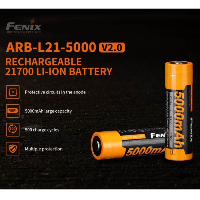 Nabíjateľná batéria Fenix 21700 5000 mAh 2 bateria fenix ARB-L21-5000 1